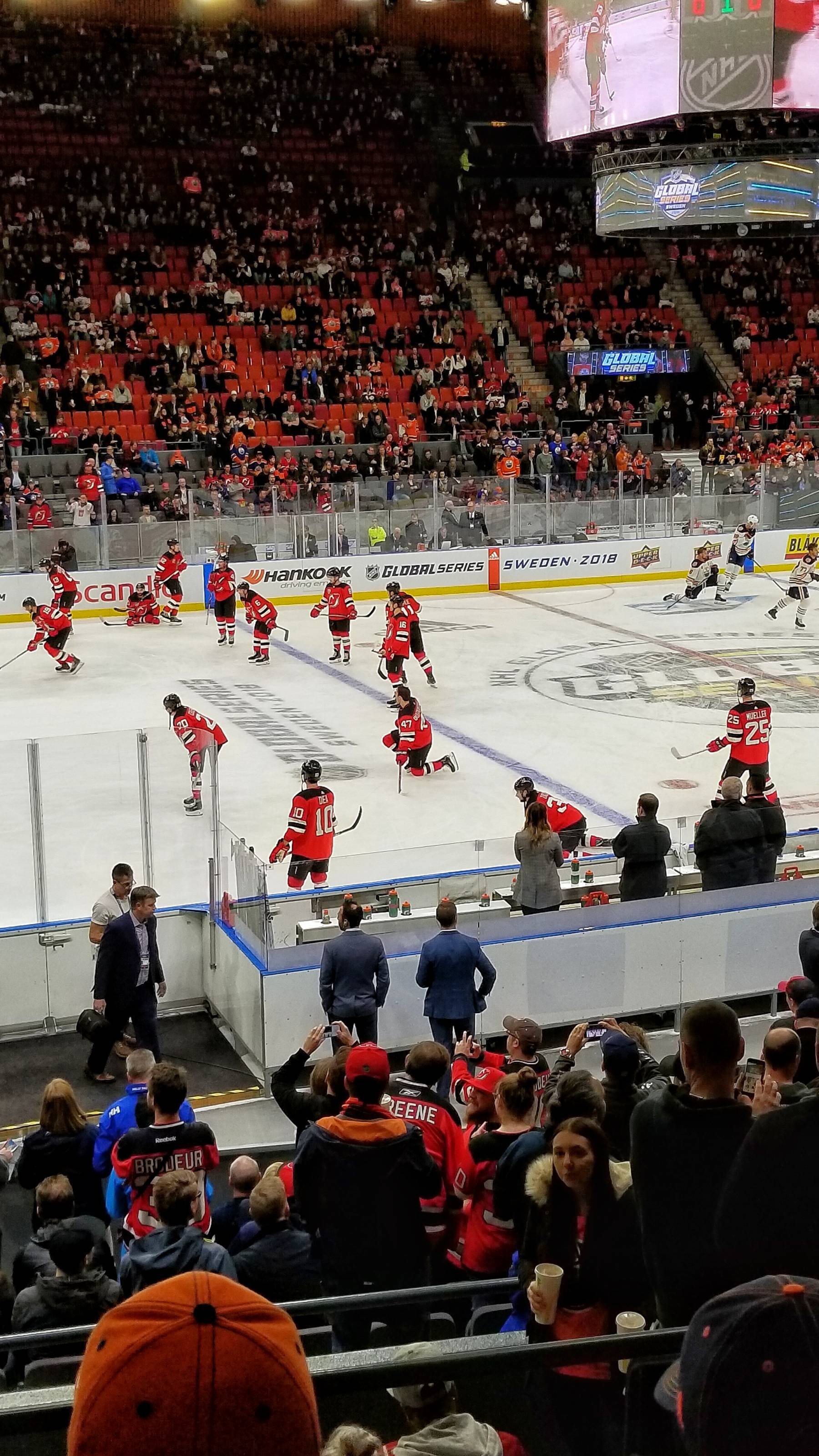 2018 NHL Global Series Sweden 2 Puck Set Edmonton Oilers vs New Jersey  Devils